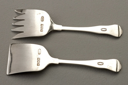 Boxed Antique Miniature Silver Pastry Servers - Asprey London
